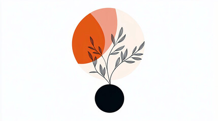 Poster - Abstract Representation of a Net Catching an Enigmatic Falling Object Beneath a Warm Sky