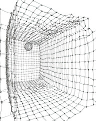 Poster - Falling Object Caught in a Net in a Minimalistic Abstract Design