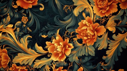 Poster - Vintage Floral Wallpaper