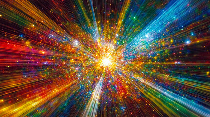 Poster - Exploration of Cosmic Energy Through an Explosion of Light and Vibrant Colors in the Universe