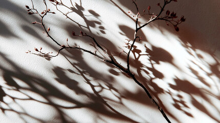 Poster - Soft Shadows Dance on a Neutral Wall, Creating a Serene Atmosphere in a Quiet Room