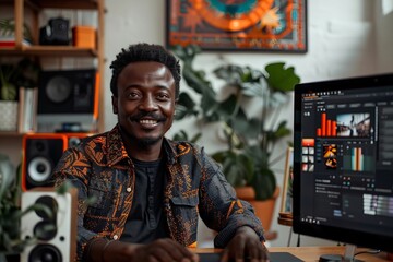 Leinwandbilder - African Graphic Designer Harnessing the Power of Design Editing Software