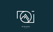 © iDESIGN_4U - A line art icon logo of a Mountain photography