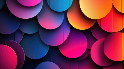 Poster - Dynamic Overlapping Geometric Shapes with Gradient Fills in Vibrant Color Palette for Creative Design and Artistic Projects