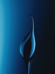 Poster - Elegant blue liquid droplet against a dark gradient background creating a soothing visual effect. Generative AI