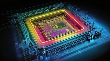 Poster - Advanced Microprocessor Technology Detailed Circuitry Display