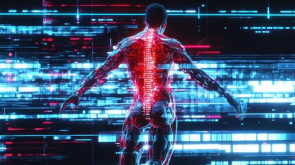 Aufkleber - Digital Anatomy Human Backlighted Spinal Code