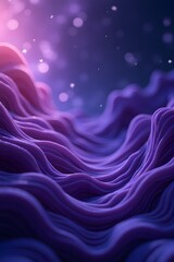 Poster - Mesmerizing abstract landscape with purple waves and bokeh lights