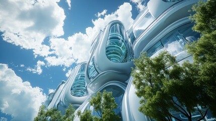 Aufkleber - Futuristic Building Design Modern Architecture Sky