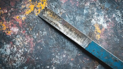 Poster - Worn Metal Tool Rests on a Rusty Surface