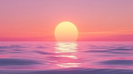 Poster - Abstract sunset art print; geometric shapes, minimal design, calming background; ideal for home decor