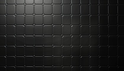 Aufkleber - Abstract geometric pattern. Black square tiles with embossed details. Modern style design. Suitable for interior wall background. Structured surface with grid pattern. Elegant, minimalist design.