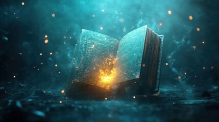 Aufkleber - Ancient Book Glows With Magical Inner Light