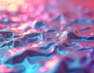 Poster - Abstract modern pastel neon holographic foil texture. Shiny metallic crumpled surface with vibrant colors. Surreal design. Great for backgrounds websites or posters. Futuristic aesthetic.
