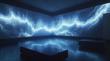 Poster - Abstract Light Installation in a Dark Room