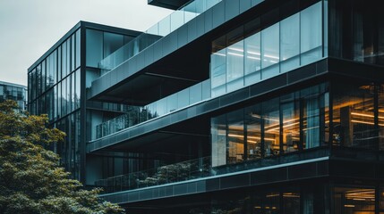 Poster - Modern Glass Building Architectural Design Detail