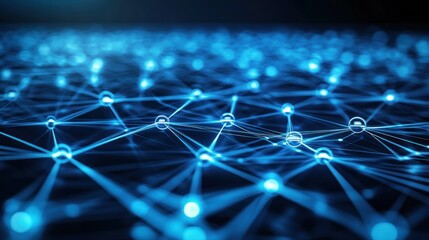 Poster - Abstract Network Nodes Illuminate Digital Connections