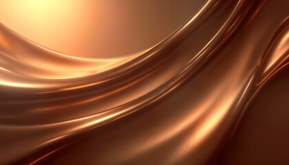 Poster - Abstract bronze background with smooth flowing curves. Sleek design with polished texture creates modern look. Ideal for wallpaper tech presentations. Elegant, subtle gradient tones. Modern,