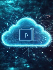 Poster - An image of a cloud with a storage icon (e.g., a folder or hard drive) superimposed on it, representing the accessibility and flexibility of storing data in cloud services