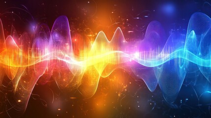 Poster - Abstract Colorful Waveform Energy Visualization
