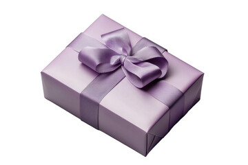 Wall Mural - Purple gift box with a purple ribbon tied around it