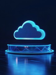 Poster - Cloud platform storage featuring crisp blue accents and a recognizable cloud icon