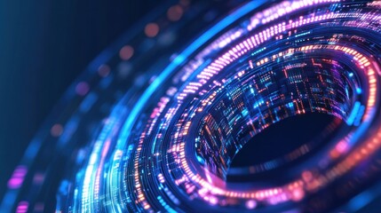 Aufkleber - Abstract Digital Data Flowing Circularly