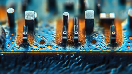 Poster - Closeup View Of Circuit Board Components Detail