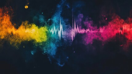 Poster - Rainbow Powder Explosion Abstract Art Design