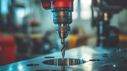Poster - Industrial Drill Press Precision Machining Metalwork