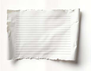 Aufkleber - Blank torn sheet of lined paper. Empty page ready for notes writing. Versatile tool for education reminders. Simple design for various uses. Useful for planners memo taking. Suitable for office