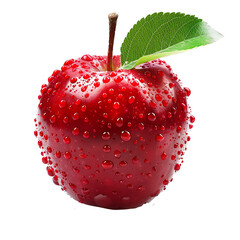 Wall Mural - A vibrant red apple, isolated on a white background