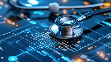 Poster - Stethoscope on Digital Medical Technology Interface