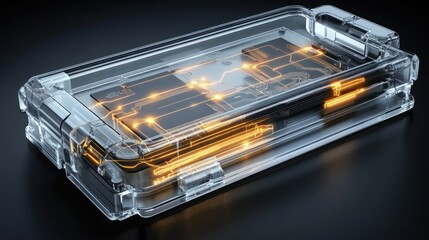 Poster - Transparent Case Enclosing Illuminated Circuit Board