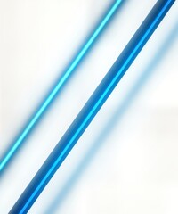 Poster - Abstract design with diagonal blue neon stripes on white background. Dynamic glowing lines create futuristic visual effect. Modern art style. Striking pattern suitable for tech design projects.