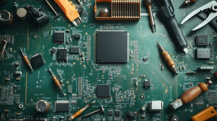 Poster - Circuit Board Repair Tools and Components
