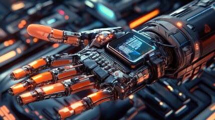 Poster - Advanced Robotic Hand Displays Futuristic Technology