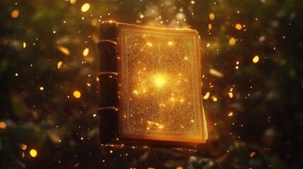 Aufkleber - Glowing Ancient Book of Magic and Spells