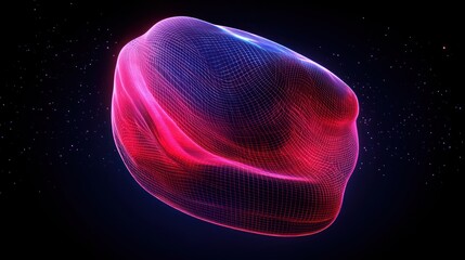 Poster - Abstract Digital Form Glowing In Space