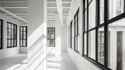 Poster - Sunlit Modern Office Space With Large Windows