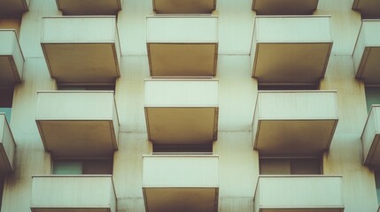 Poster - Apartment Building Exterior With Many Balconies