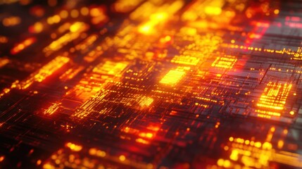 Poster - Glowing Circuit Board Abstract Technology Design