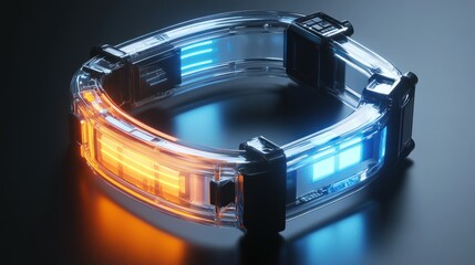 Poster - Futuristic Transparent Smartband with Dual Light Displays