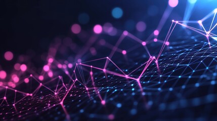 Poster - Abstract Network Data Visualization Showing Connections