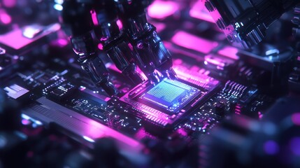 Poster - Robotic Hand Installing a Computer Processor Chip