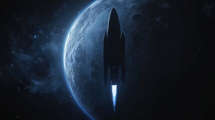 Poster - Spaceship Ascending Near a Distant Planet