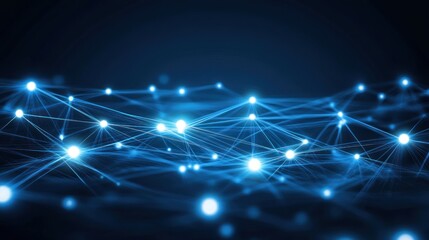 Aufkleber - Abstract Network Connections Blue Light Pattern