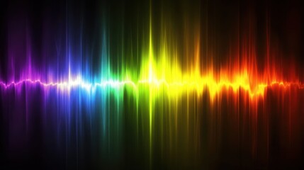 Poster - Vibrant Rainbow Waveform Abstract Digital Art