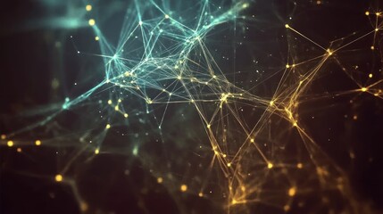 Poster - Abstract Network Glowing Lines and Nodes