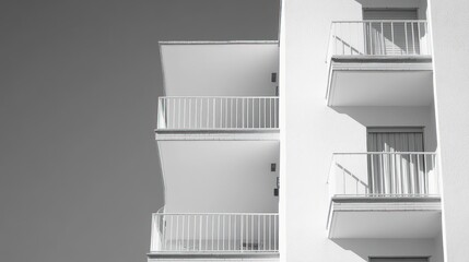 Poster - White Building Exterior With Multiple Balconies